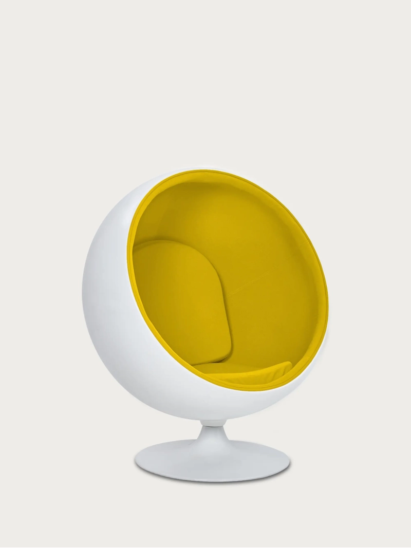 Sillón giratorio de cachemira y fibra de vidrio - Ball FurnMod - 16
