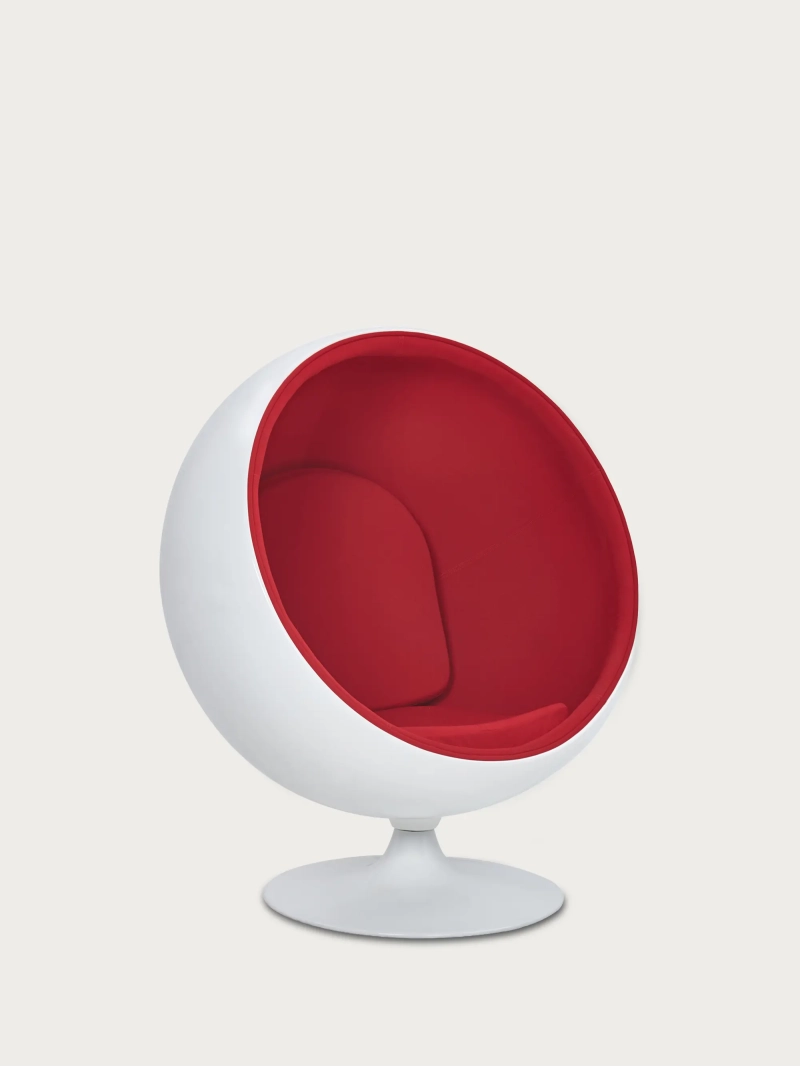 Rotating cashmere and fibreglass lounge chair - Ball FurnMod - 6