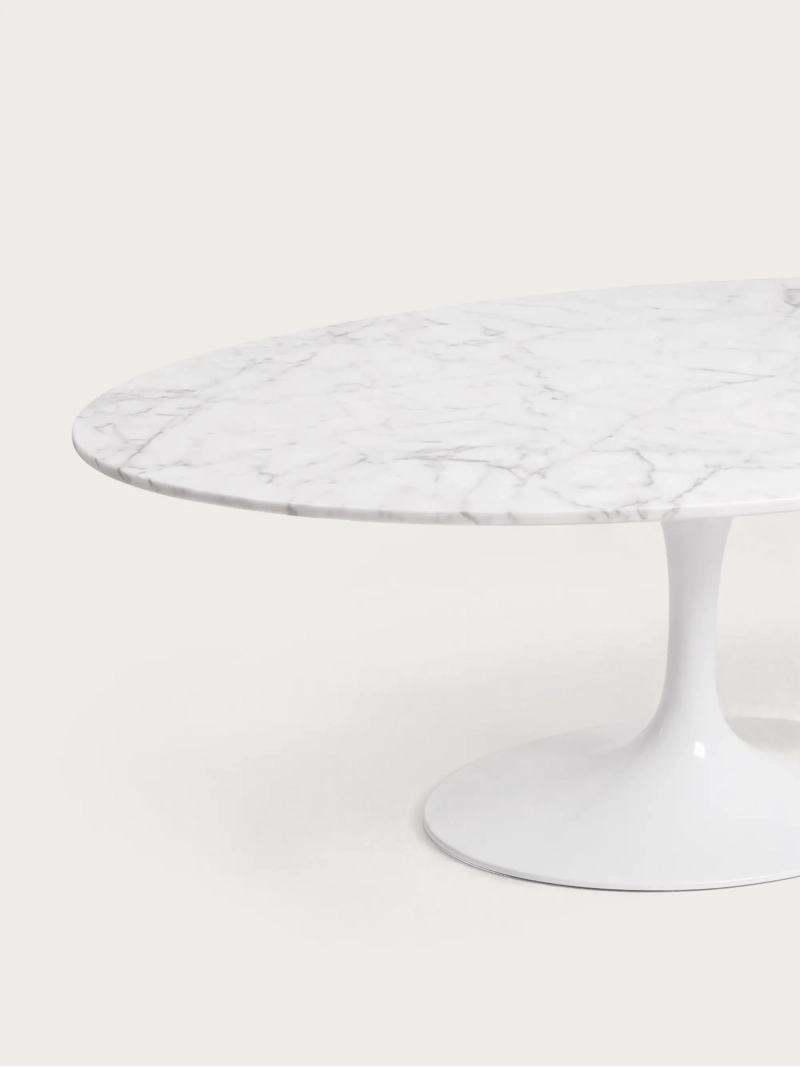 Ovalt spisebord i Carrara-marmor til 8 personer - Dining Lotus FurnMod - 2