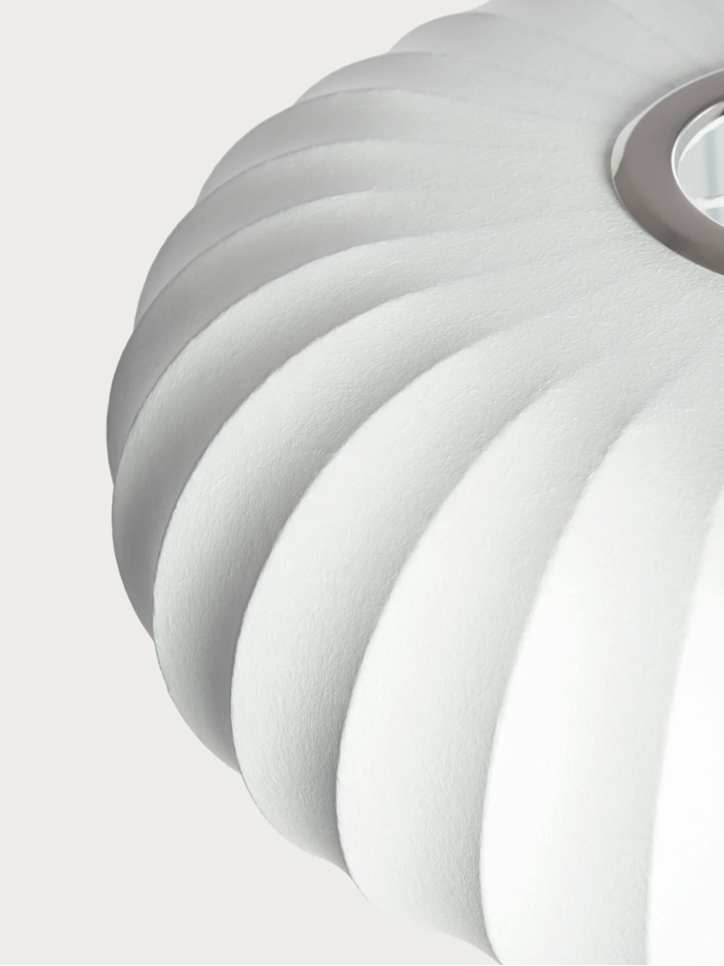 Biele látkové závesné svietidlo Ø 45 cm Kyoto FurnMod - 5