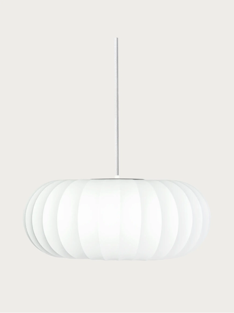 White Fabric Pendant Light Ø45 cm - Kyoto FurnMod - 1