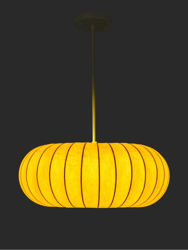 White Fabric Pendant Light Ø45 cm - Kyoto FurnMod - 7