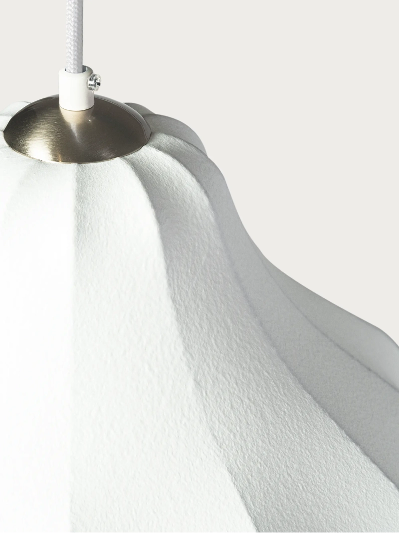 Fabric Pendant Light Ø40 cm with Organic Shape - Kyoto FurnMod - 2