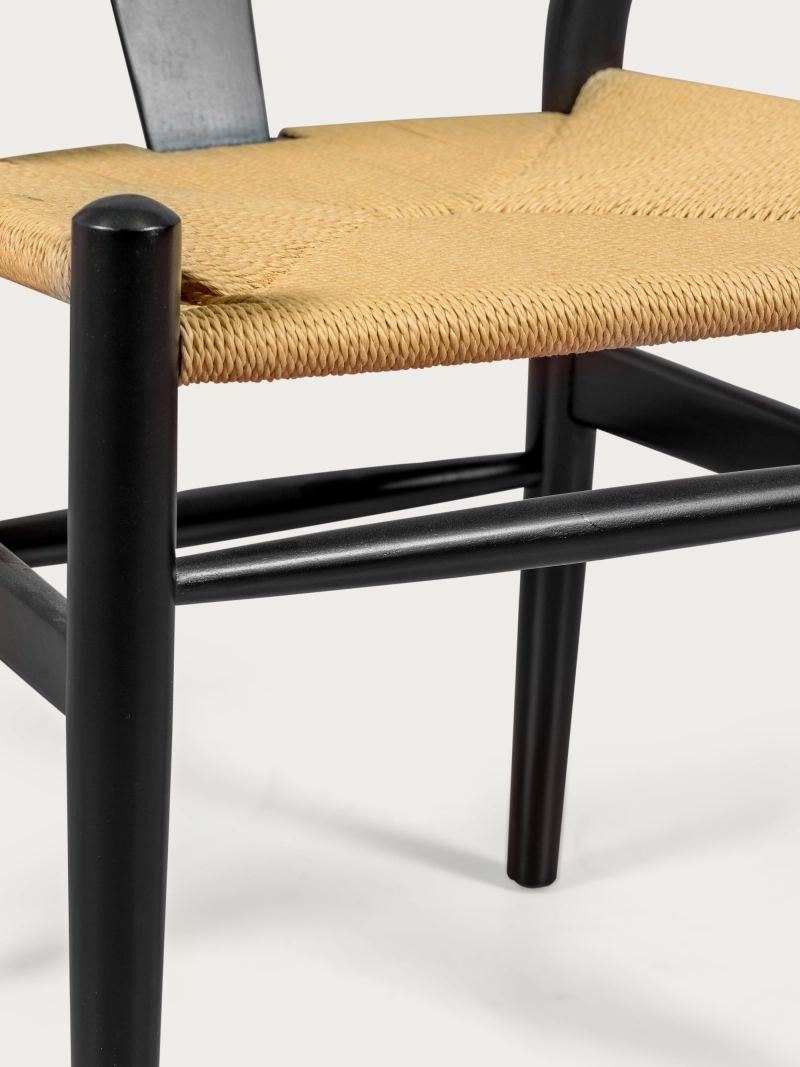 Nordic stuhl aus farbigem Buchenholz und ökologischem Seil - Wish FurnMod - 1