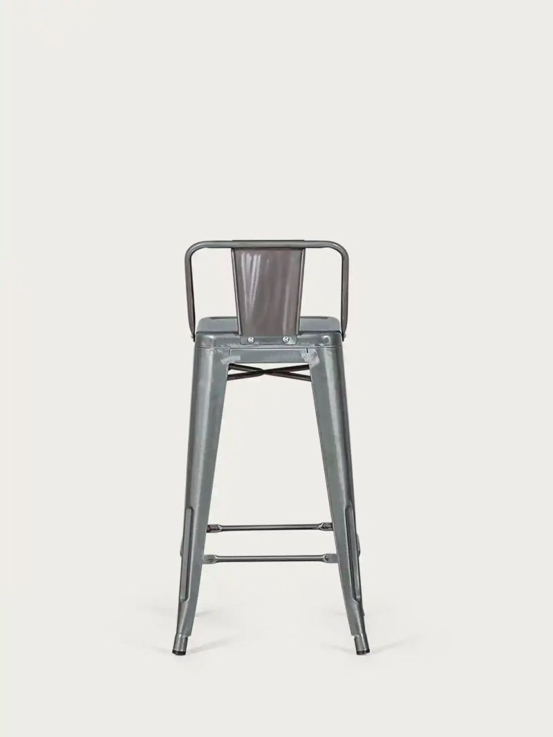 Industriální kovová stolička s nízkým opěradlem (66 cm) - Bistro FurnMod - 12