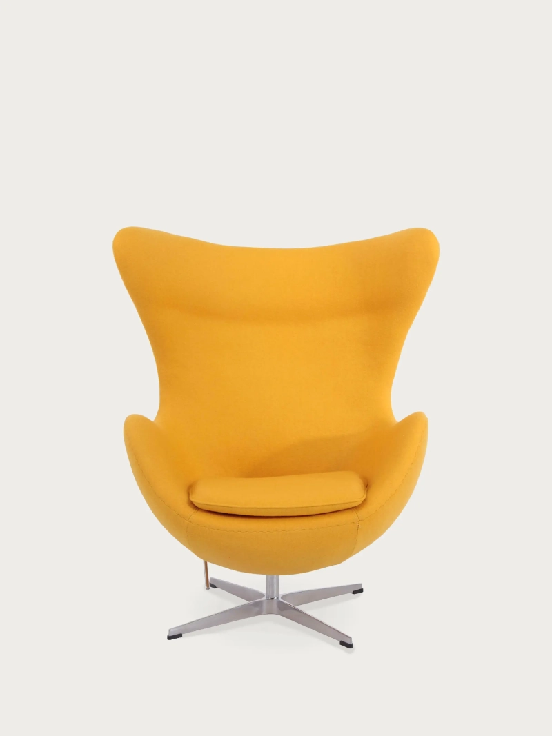 Fauteuil pivotant en cachemire à dossier haut - Ovum FurnMod - 2