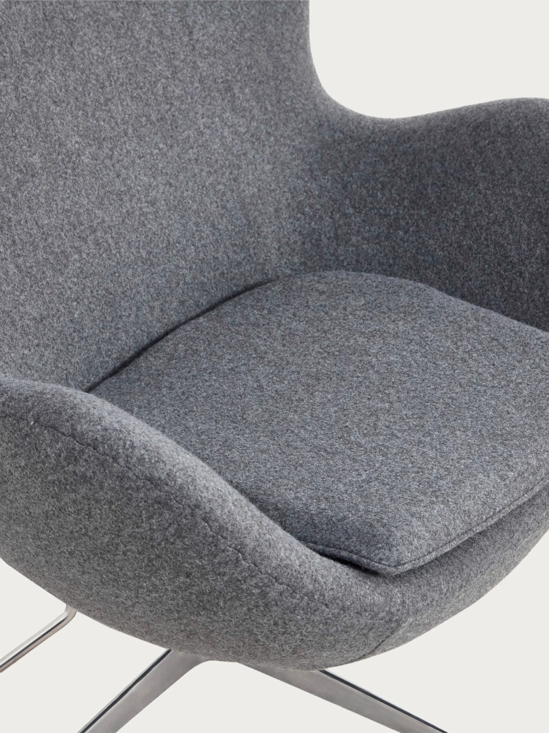 Rotating cashmere armchair with high backrest - Ovum FurnMod - 31