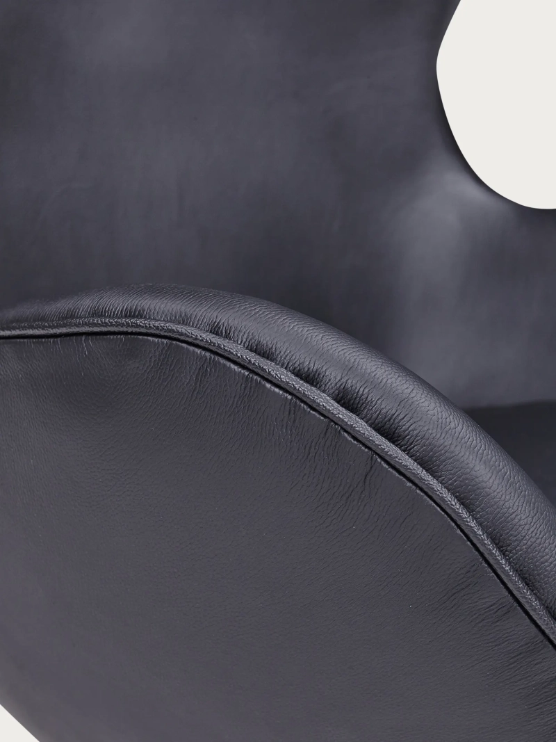 Otočné designové křeslo z italské celozrnné kůže - Ovum FurnMod - 8