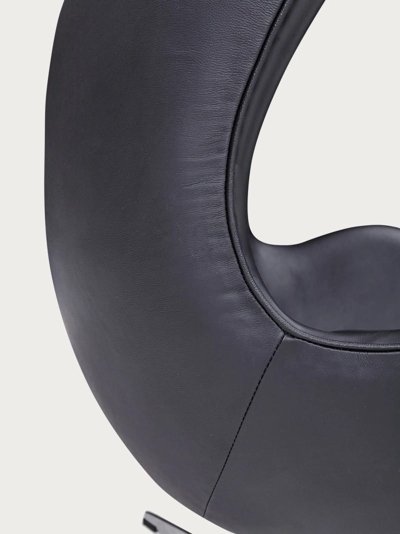 Rotating designer armchair in Italian full-grain leather - Ovum FurnMod - 9