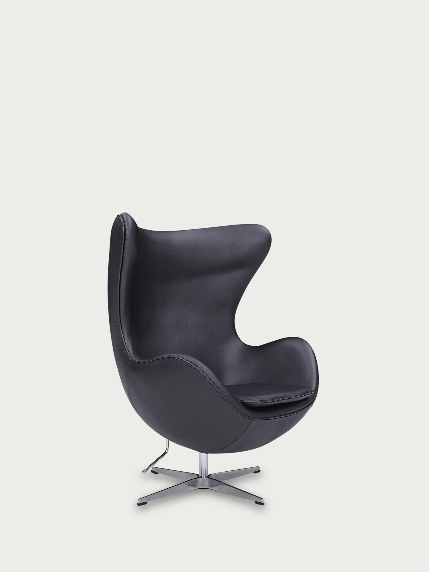 Rotating designer armchair in Italian full-grain leather - Ovum FurnMod - 6