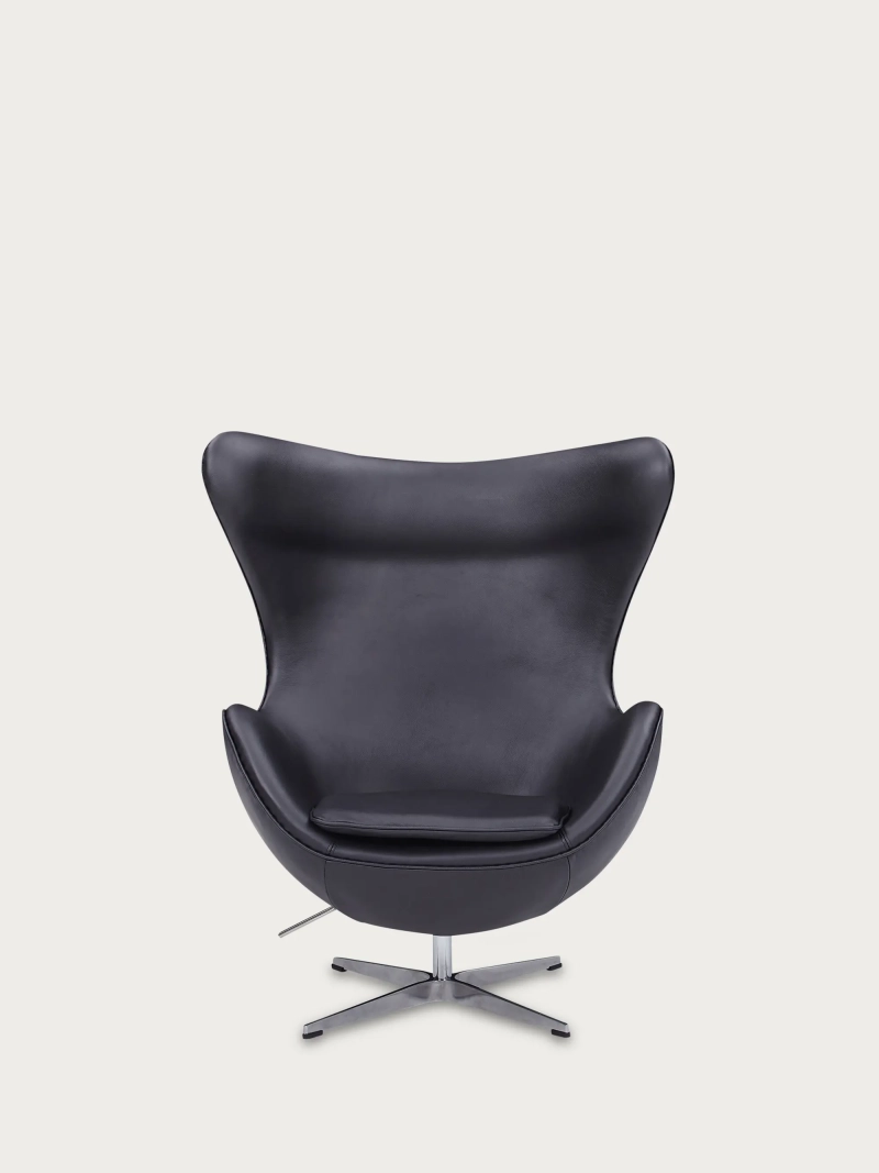 Obrotowy designerski fotel z włoskiej skóry licowej - Ovum FurnMod - 7