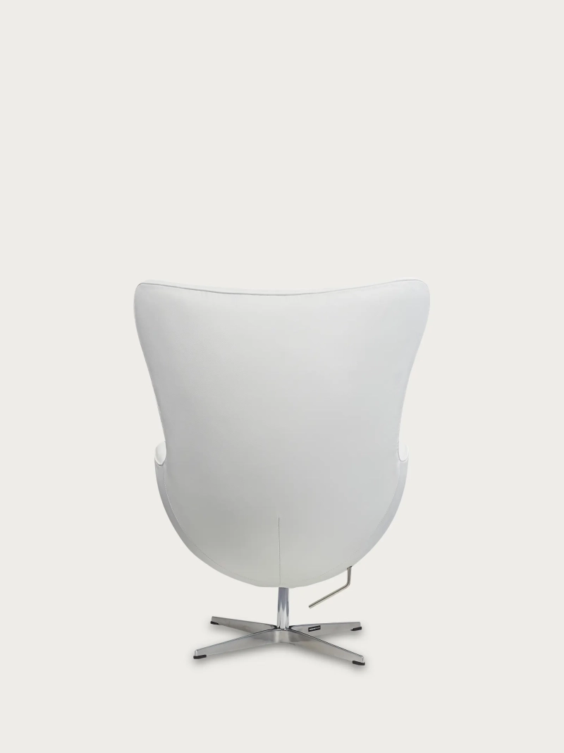 Poltrona de design giratória em couro italiano de grão integral - Ovum FurnMod - 20