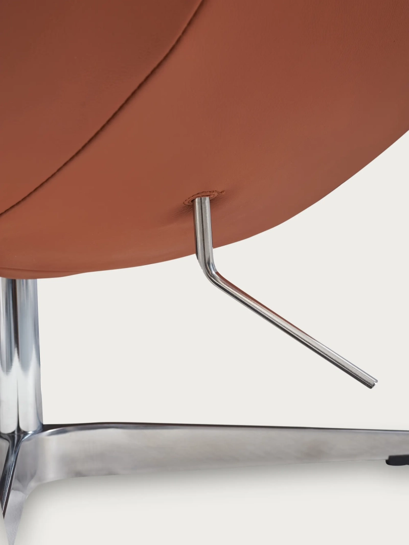 Rotating designer armchair in Italian full-grain leather - Ovum FurnMod - 27