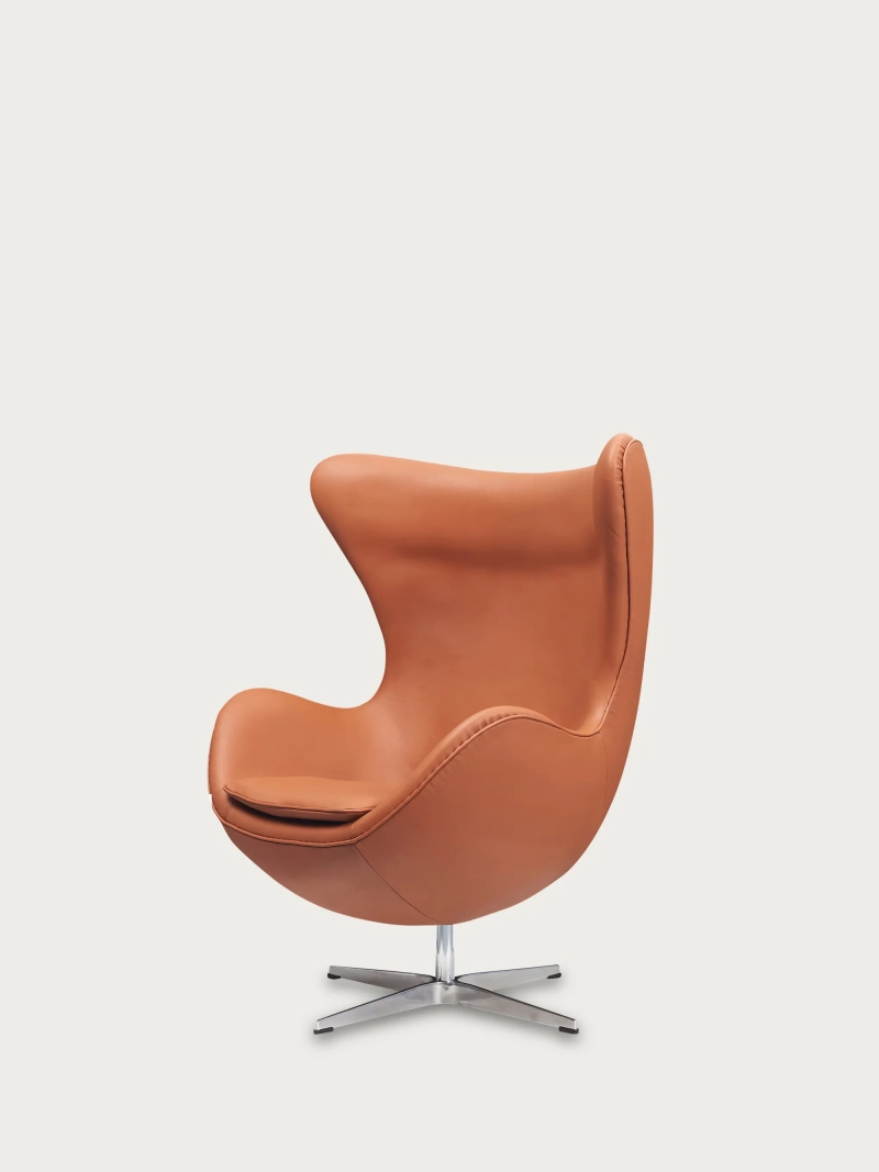 Draaibare designfauteuil van Italiaans volnerfleer - Ovum FurnMod - 25