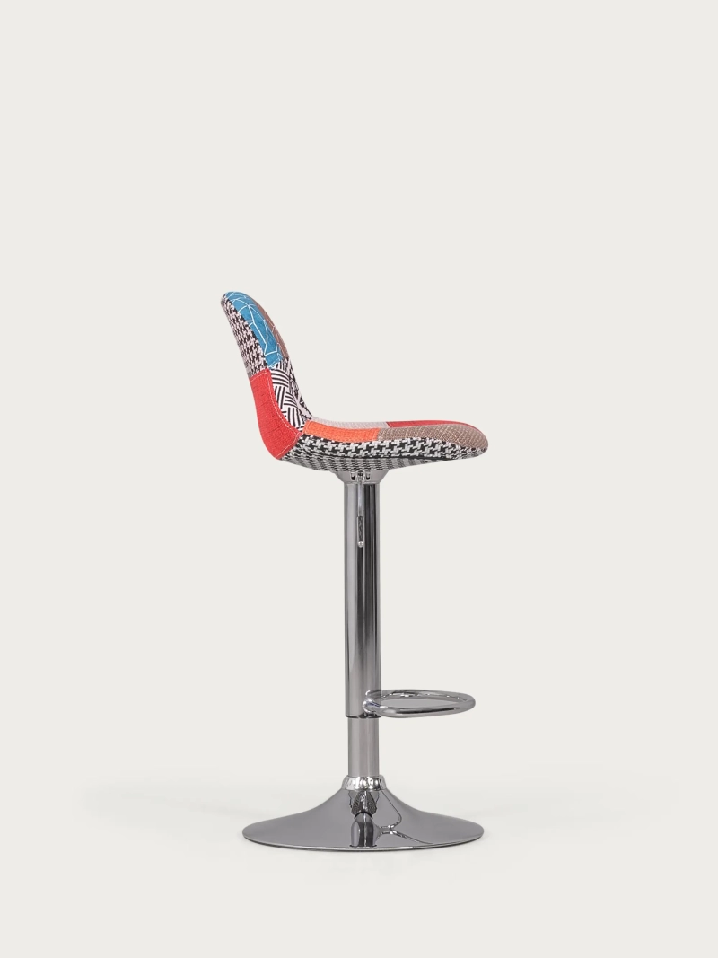 Verstellbarer 360°-Patchwork-Barhocker - Kansas FurnMod - 2