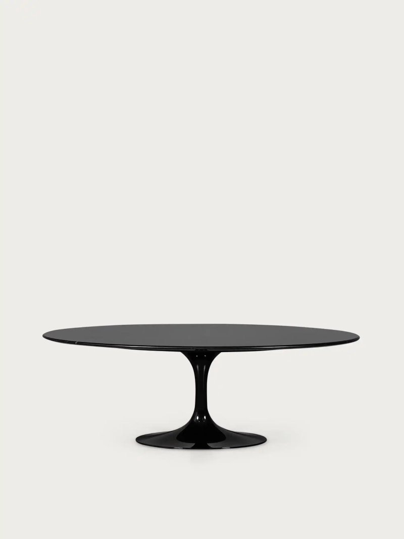 Ovalt sofabord i sort Marquina-marmor (120 x 60 cm) Coffee Lotus FurnMod - 2