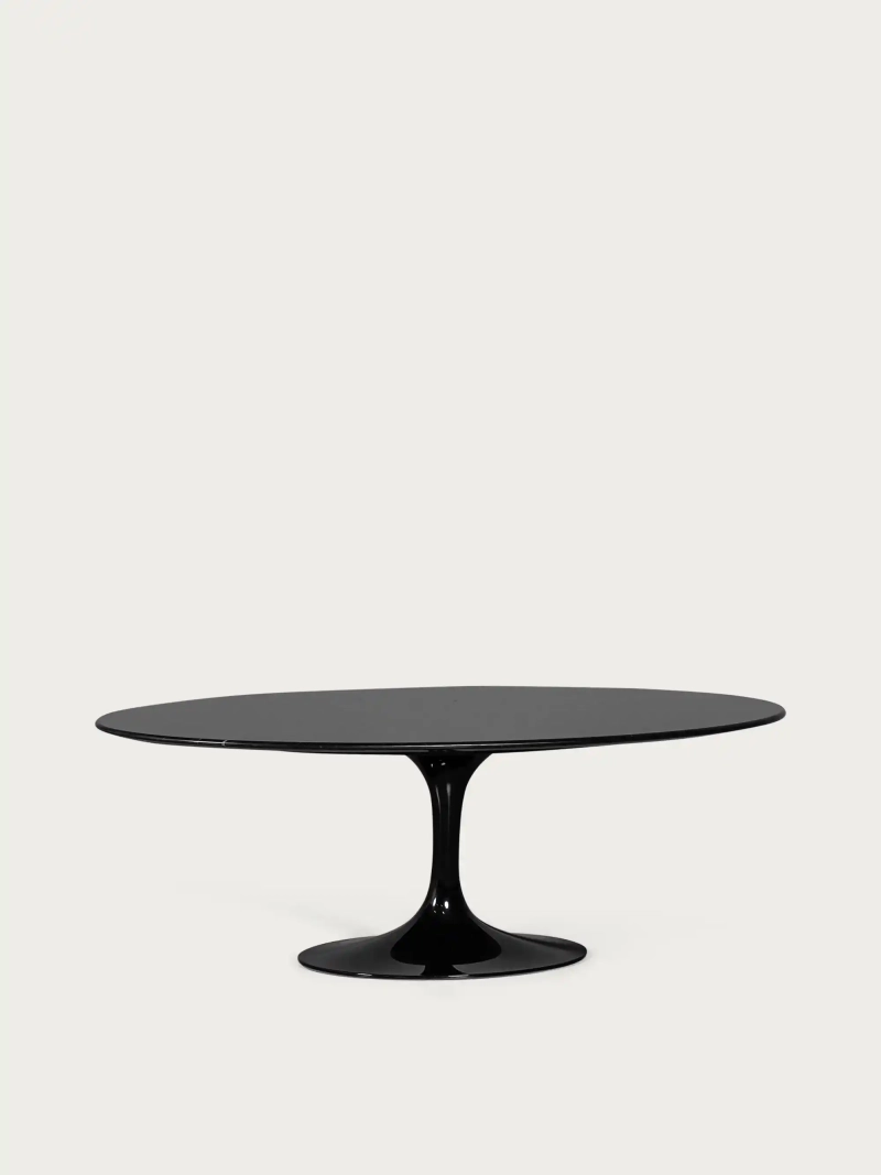 Mesa de centro ovalada de mármol Marquina negro (120 x 60 cm) - Coffee Lotus FurnMod - 3