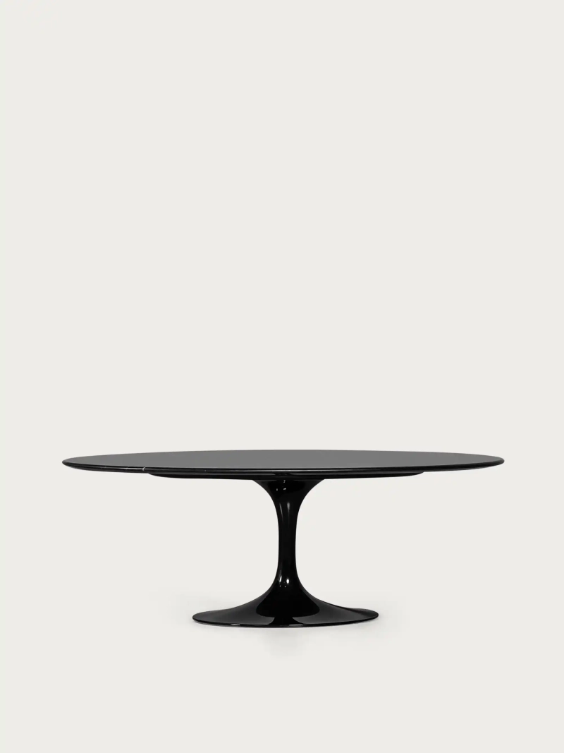 Ovalt sofabord i sort Marquina-marmor (120 x 60 cm) Coffee Lotus FurnMod - 4