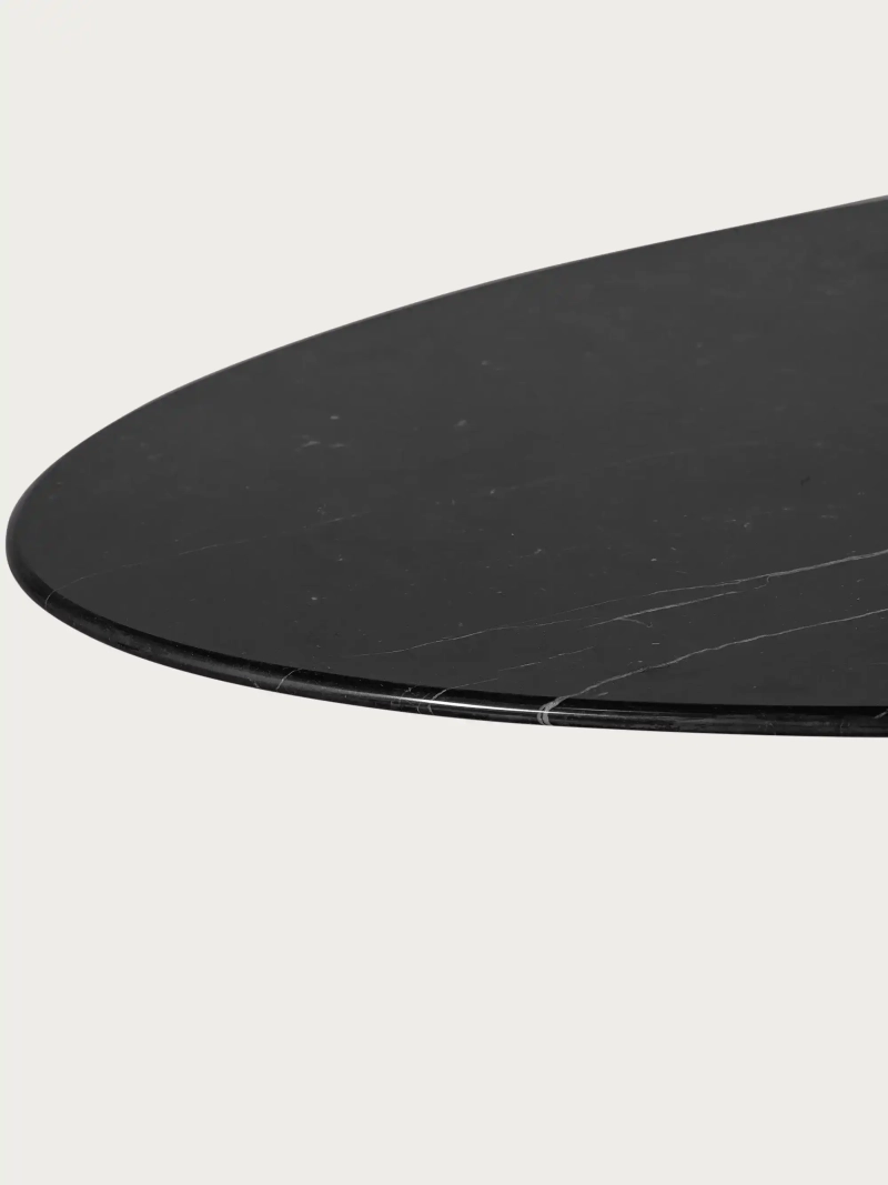 Ovalt sofabord i sort Marquina-marmor (120 x 60 cm) Coffee Lotus FurnMod - 5