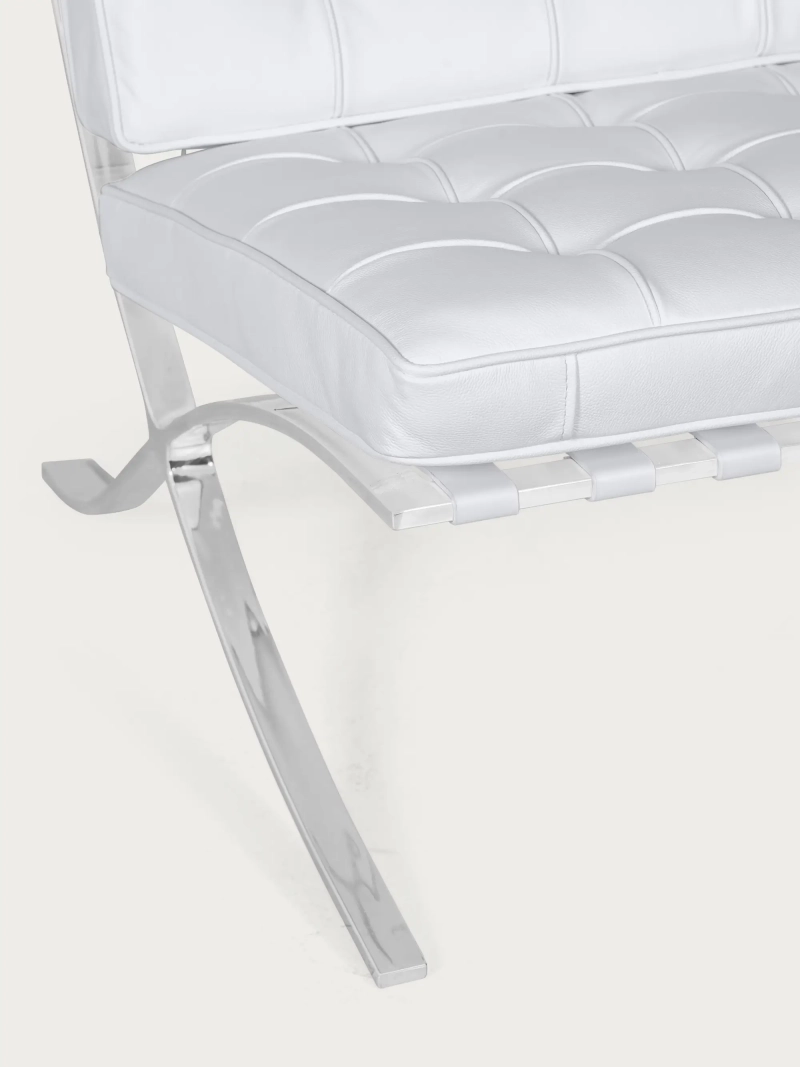 Italian full-grain leather and chrome steel designer armchair - Berlin NEST DREAM - 11