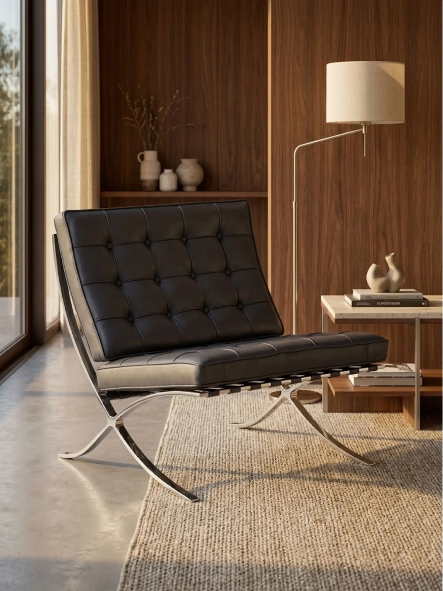 Italian full-grain leather and chrome steel designer armchair - Berlin NEST DREAM - 1