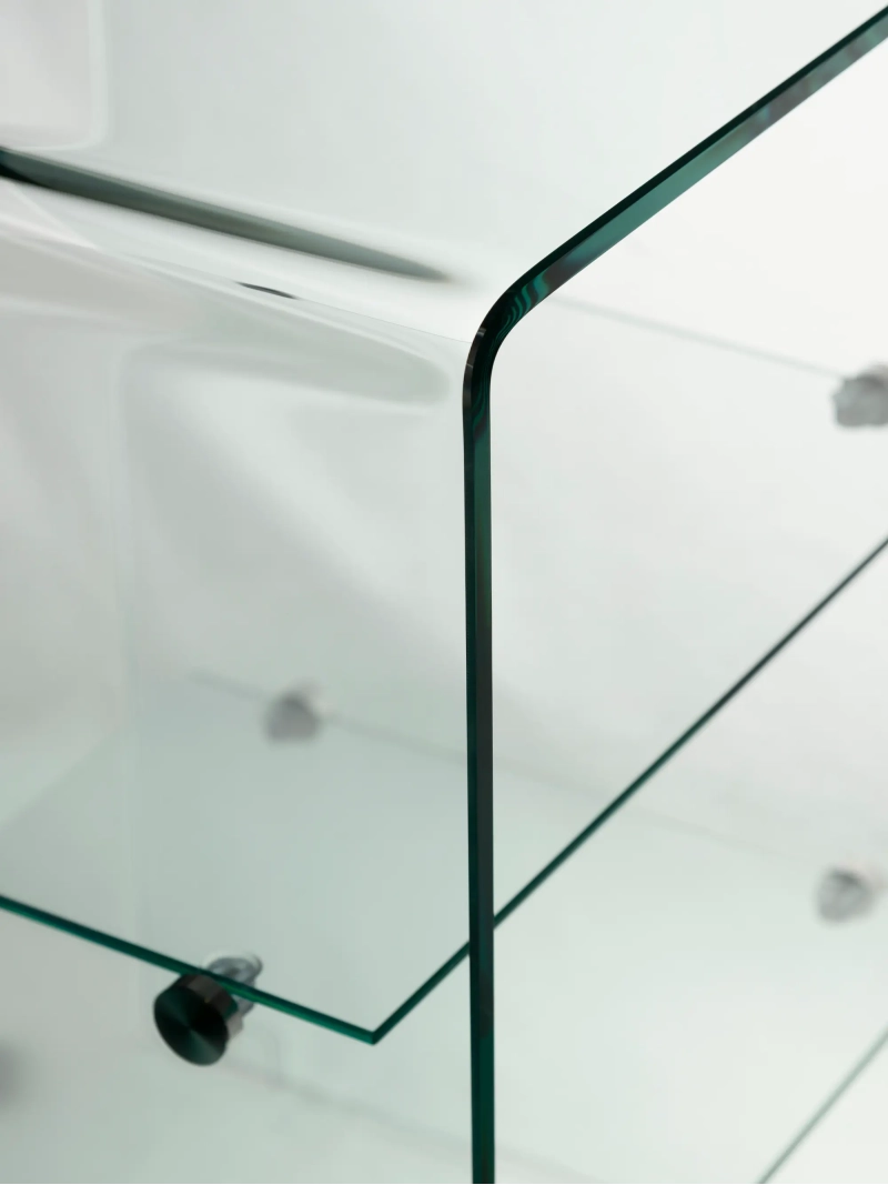 Sidebord med to hylder af hærdet glas - Ice Furnmod, ex Nest Dream- 1