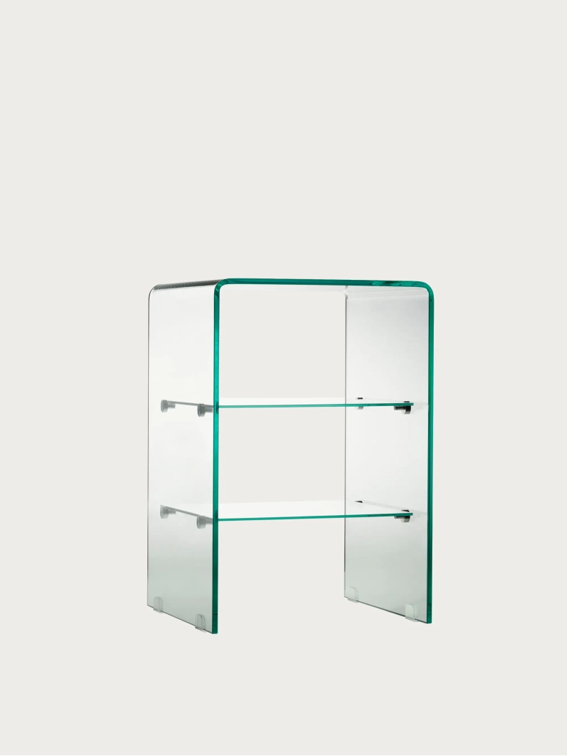 Sidebord med to hylder af hærdet glas - Ice Furnmod, ex Nest Dream- 1