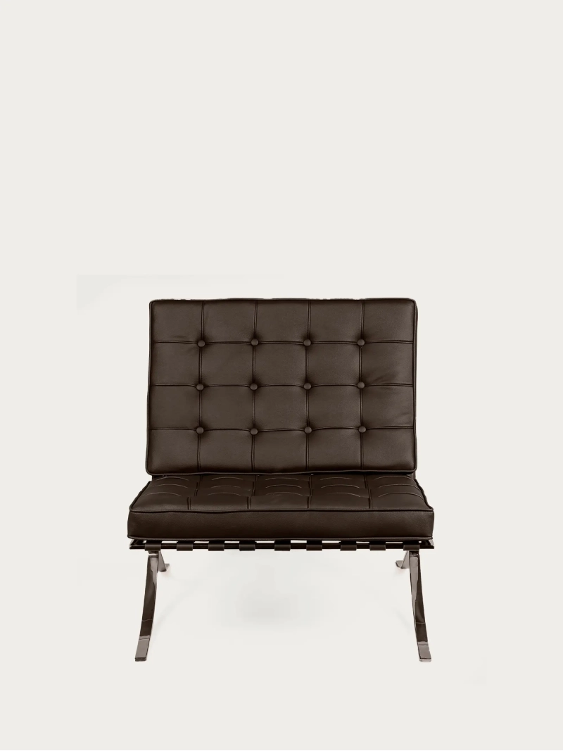 Fauteuil tapissé en similicuir avec structure en acier inoxydable - Berlin Furnmod, ex Nest Dream- 14
