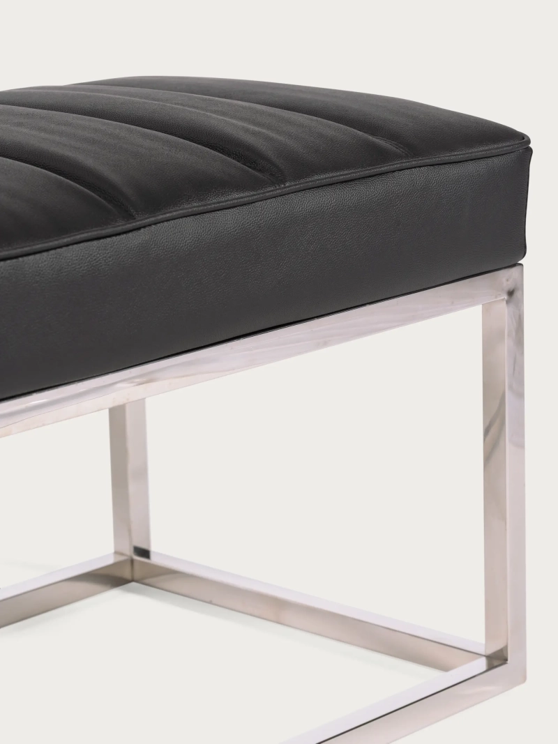 Design-Bank mit Kunstlederbezug und verchromtem Stahl - Torino FurnMod - 3