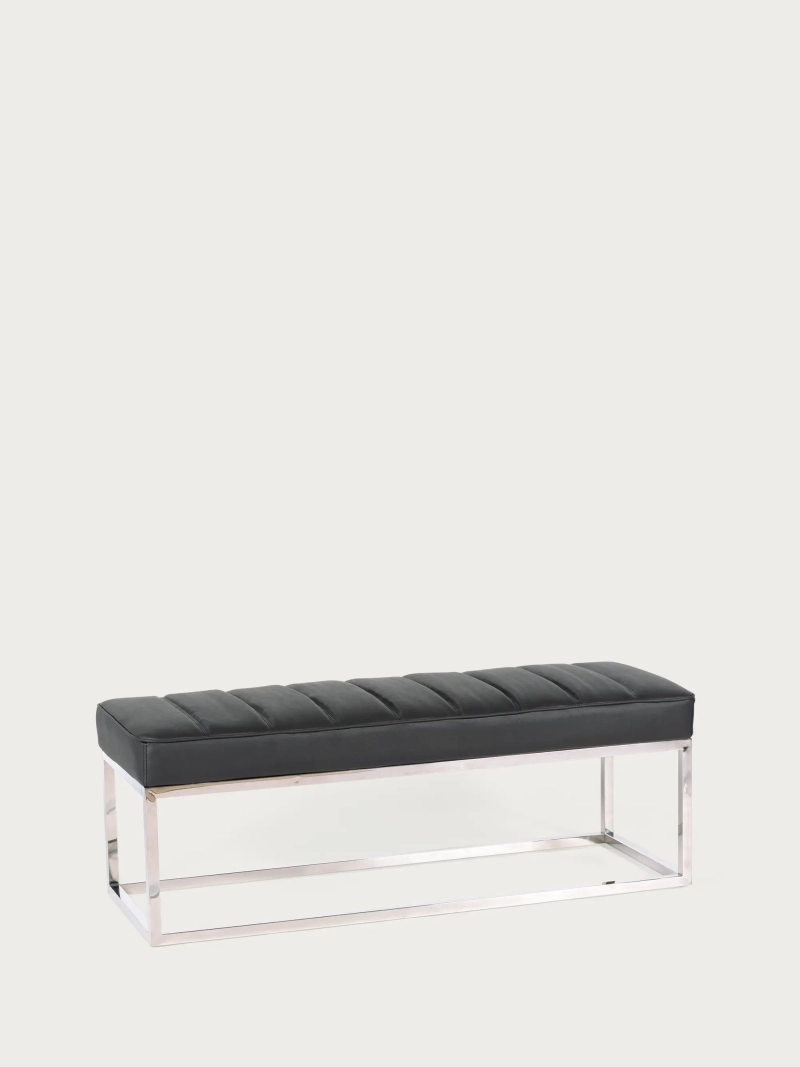Banco diseño tapizado en polipiel con acero cromado - Torino FurnMod - 1