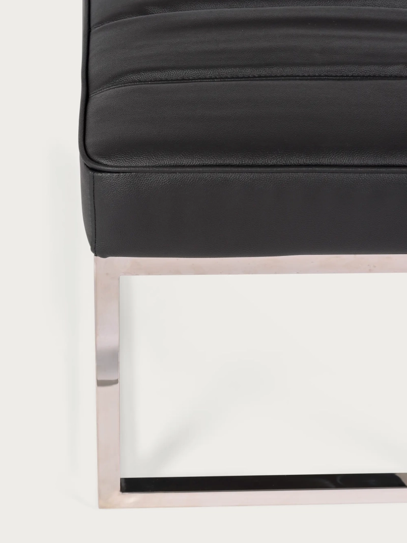 Design-Bank mit Kunstlederbezug und verchromtem Stahl - Torino FurnMod - 13