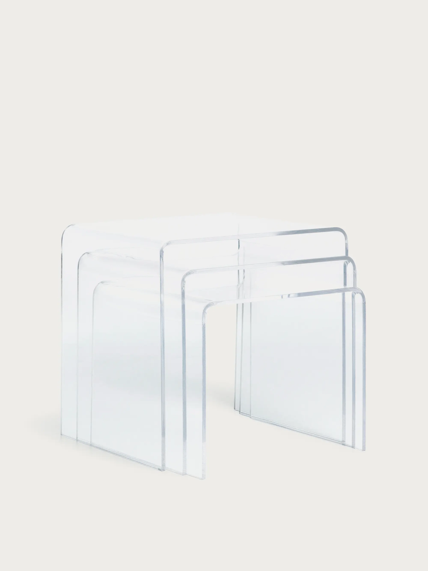 Set de 3 mesas auxiliares nido de acrílico transparente - Plotu Furnmod, ex Nest Dream- 1