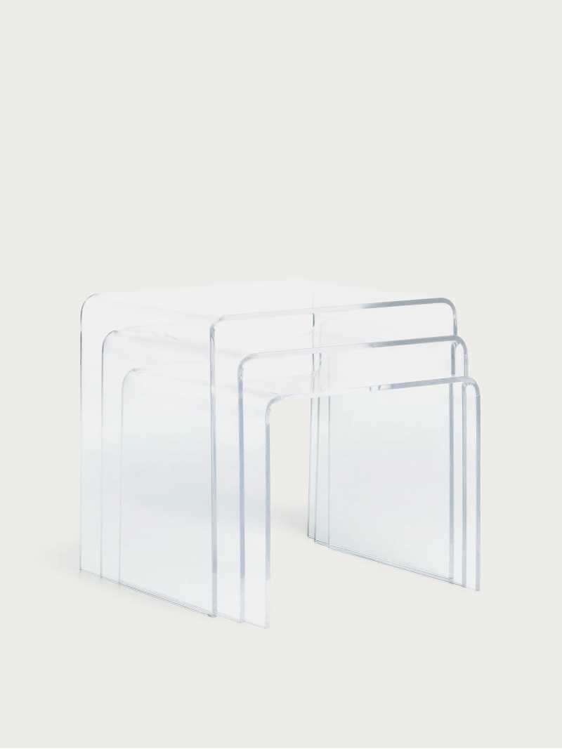 Set de 3 mesas auxiliares nido de acrílico transparente - Plotu Furnmod, ex Nest Dream- 1