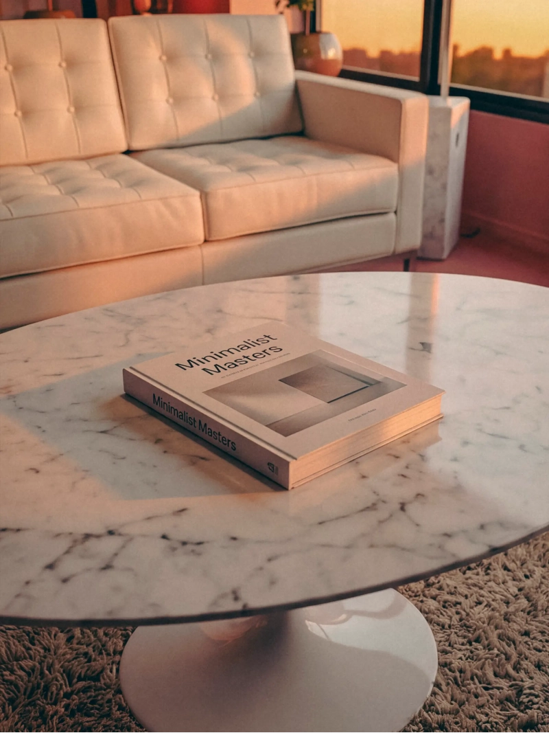 Designer coffee table with a Carrara marble top (120x60cm) - Lotus Coffee Furnmod, ex Nest Dream- 4