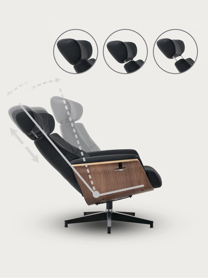 Relaxsessel aus Leder mit passendem Fußhocker – Cleveland Furnmod, ex Nest Dream- 2