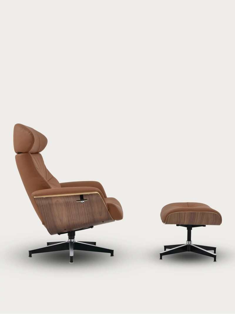 Relaxsessel aus Leder mit passendem Fußhocker – Cleveland Furnmod, ex Nest Dream- 12