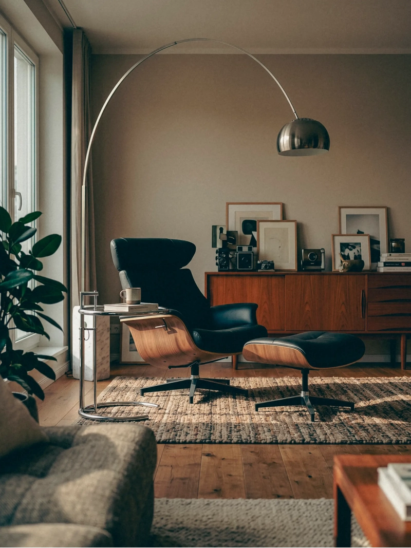 Reclining Leather Lounge Chair with Matching Footstool – Cleveland Furnmod, ex Nest Dream- 2